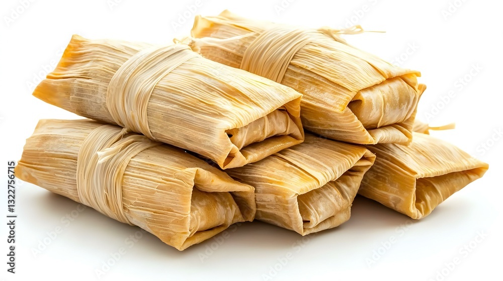 Homemade Wrapped Tamales Isolated on a White Homemade Wrapped Tamales Isolated on a White