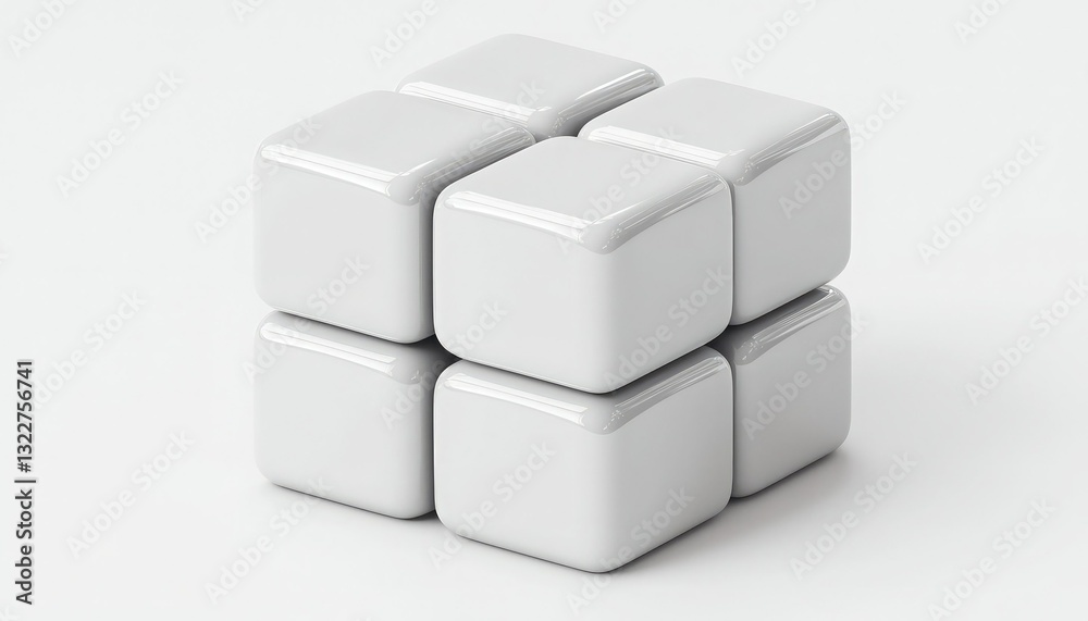 A minimalist cube composed of white blocks, showcasing simplicity and geometric form, ideal for design and creative contexts. A minimalist cube composed of white blocks, showcasing simplicity and geometric form, ideal for design and creative contexts.