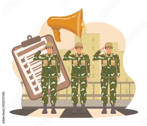 Compulsory military service concept.