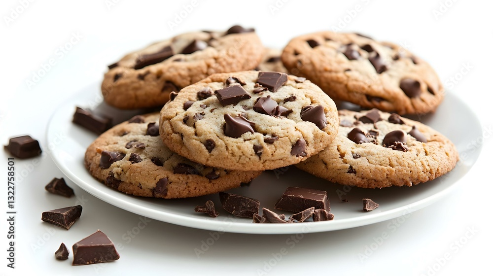 Chocolate chip cookies isolated on white background Chocolate chip cookies isolated on white background