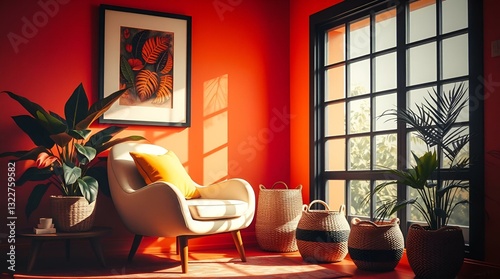 modern living room with fireplace