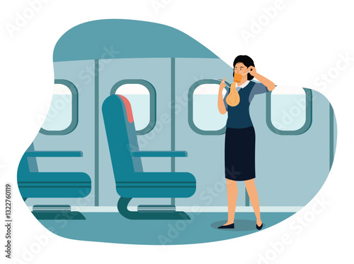  Cabin crew safety demonstration concept.