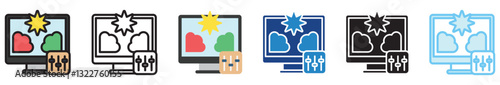 Special Effects multi style, mini illustration icon set. outline, flat, glyph, line color, UI, UX, app and web, digital or print. related to movie, cinema, entertainment.