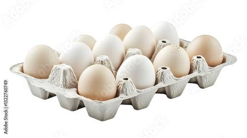 Carton of Eggs Isolated on White Background