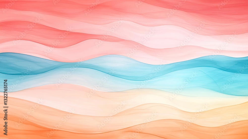 Obraz premium Pastel color illustration abstract background concept. Abstract pastel waves create a calming and visually pleasing background design.