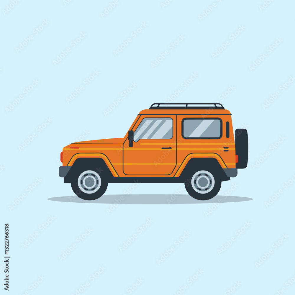 Fototapeta premium Minimalist Illustration of a Sturdy and Reliable SUV