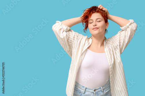 Beautiful young redhead wom...
