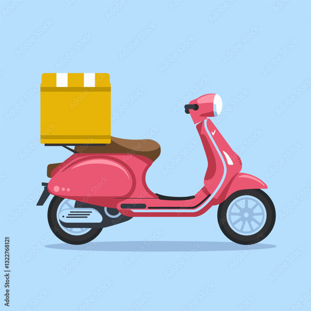 Obraz premium Modern Delivery Scooter with a Secure Cargo Box