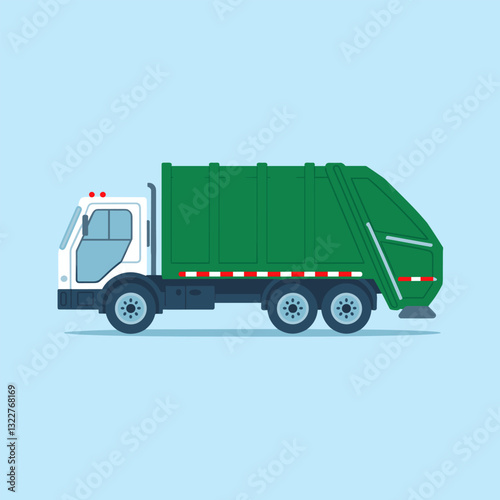 Modern Waste Disposal Truck with a Large Storage Compartment