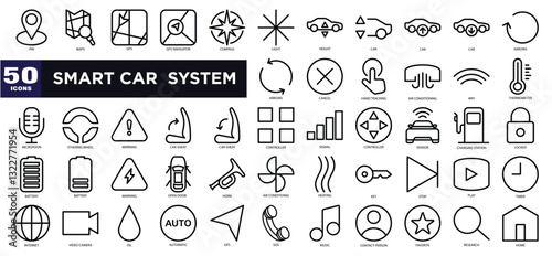 Smart Car System Icon Set