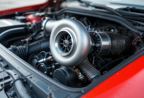 Wallpaper Mural Close-Up View of High-Performance Turbocharger in Engine Compartment Torontodigital.ca