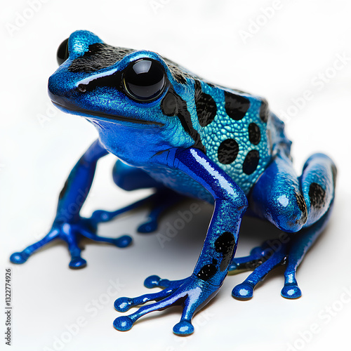poison dart frog on white background