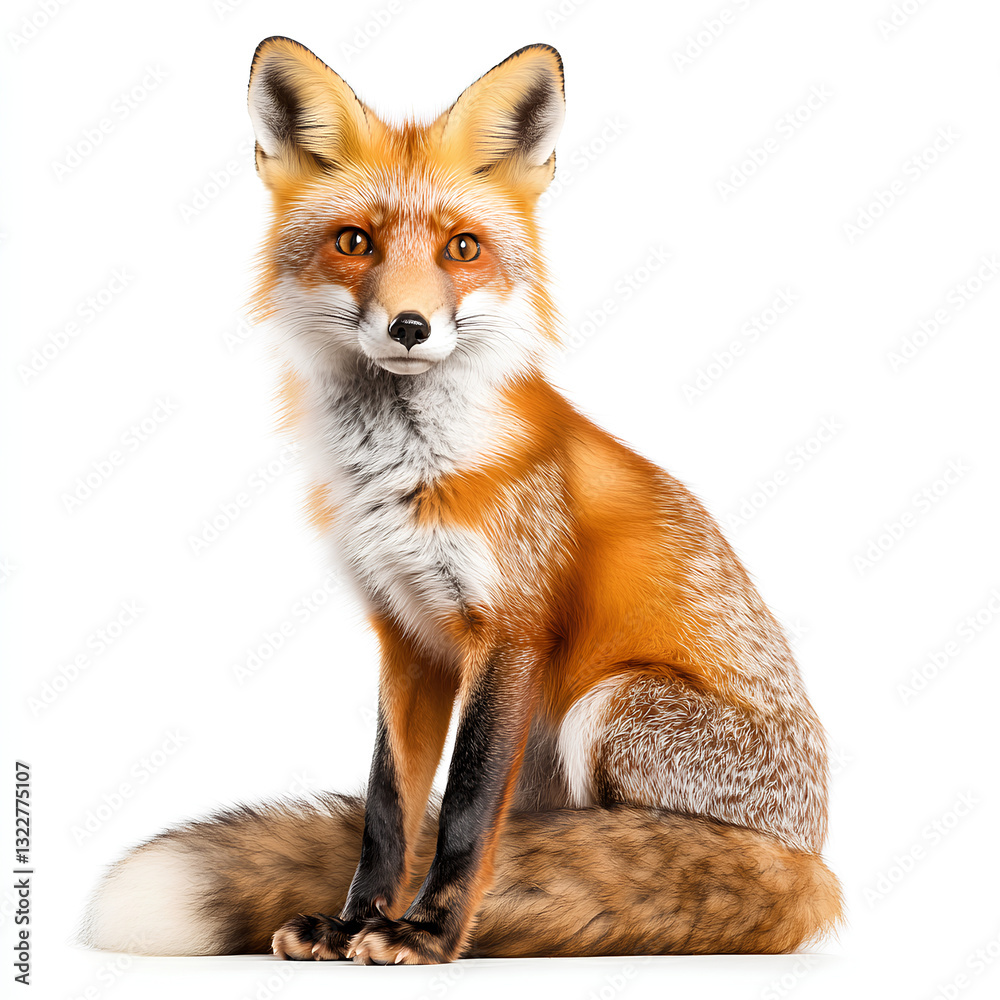Fototapeta premium Red Fox with white background