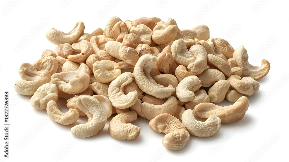 Cashew crushed into many pieces close-up Cashew crushed into many pieces close-up