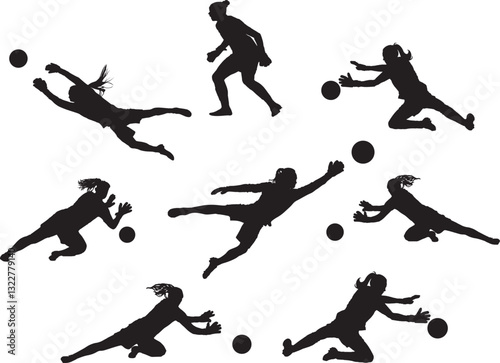 Wallpaper Mural Female Goalkeeper Soccer, Soccer Ball, Sport Silhouette Torontodigital.ca