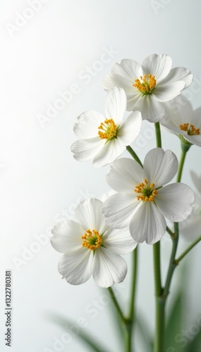 Clusters of gypsophila, pristine white backdrop Fine detail visible , plant, floral design, summer