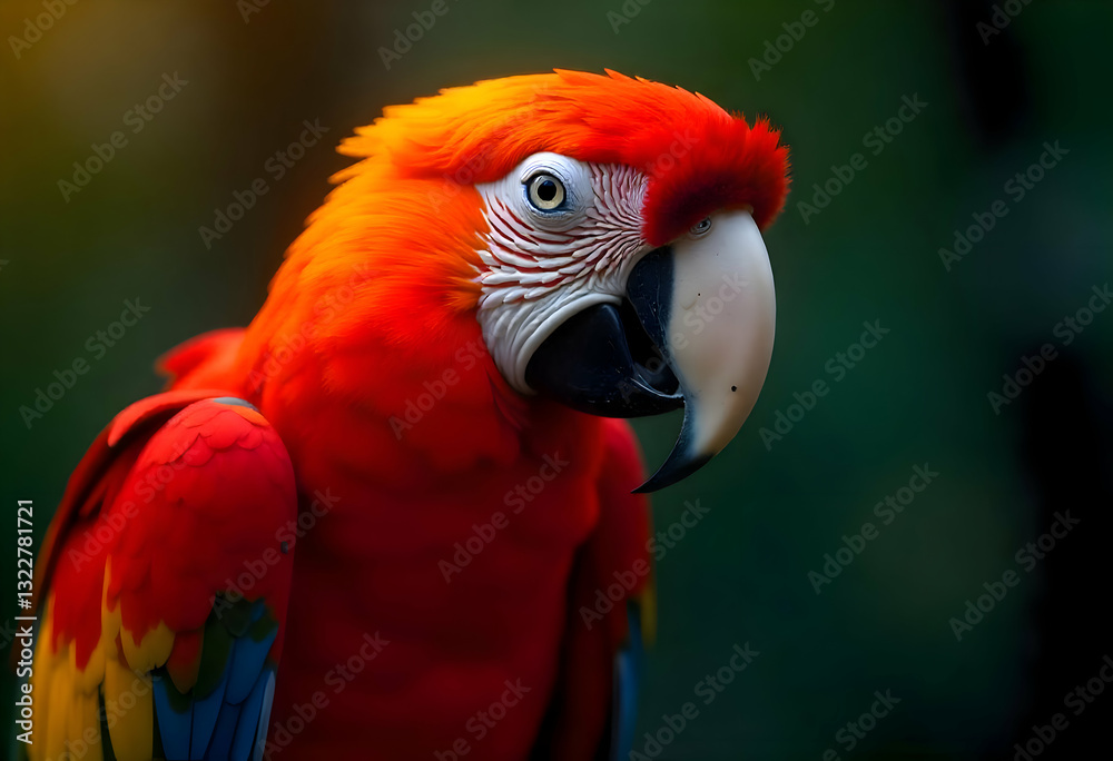 A vibrant close up image of a colorful macaw bird A vibrant close up image of a colorful macaw bird