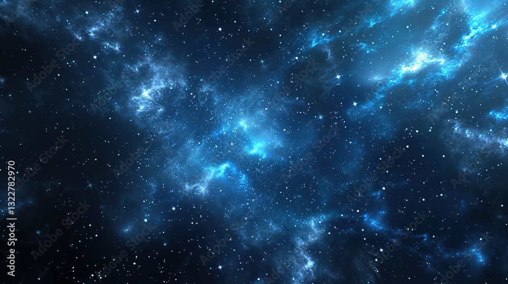 Naklejka premium Blue_dark_galactic_background
