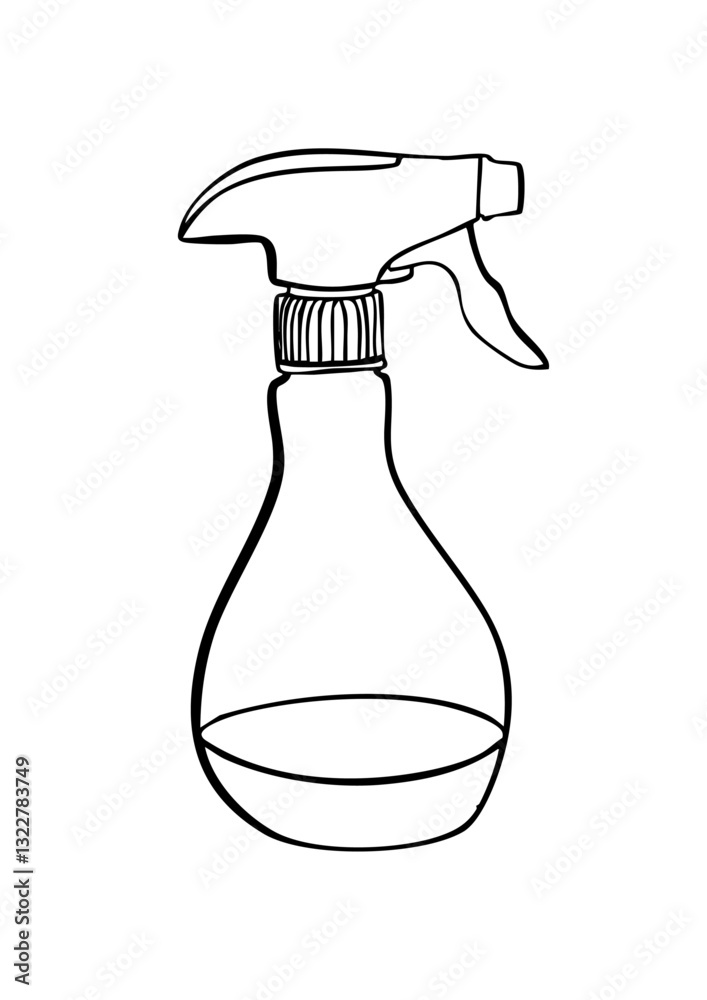 illustration d'un vaporisateur - dessin à la main en noir et blanc