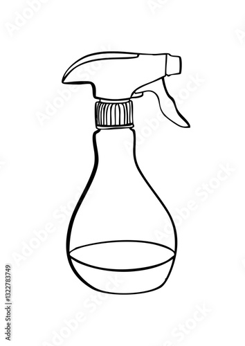 illustration d'un vaporisateur - dessin à la main en noir et blanc