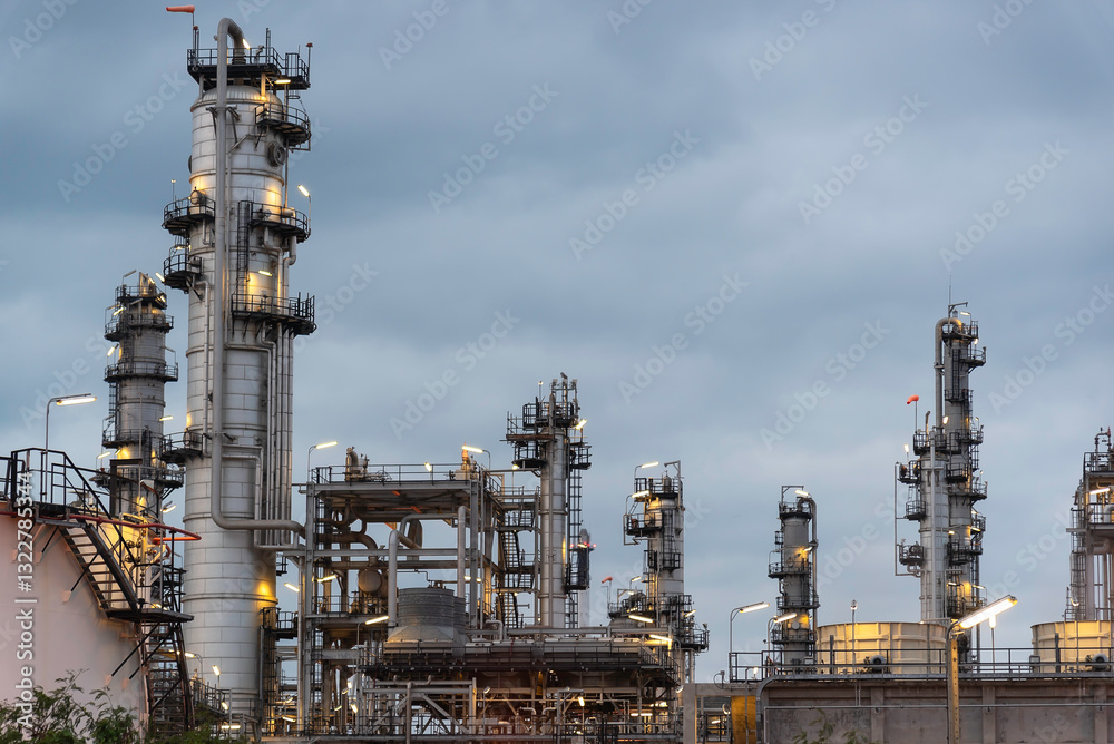 Fototapeta premium Oil refinery industry - factory - petrochemical plant