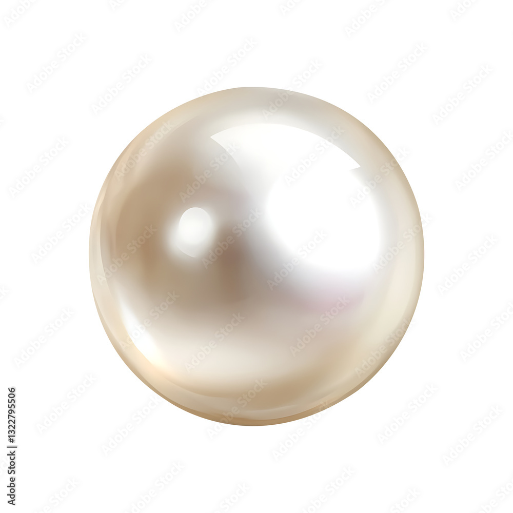 Lustrous White Pearl with Smooth Surface Isolated on Transparent Background Lustrous White Pearl with Smooth Surface Isolated on Transparent Background