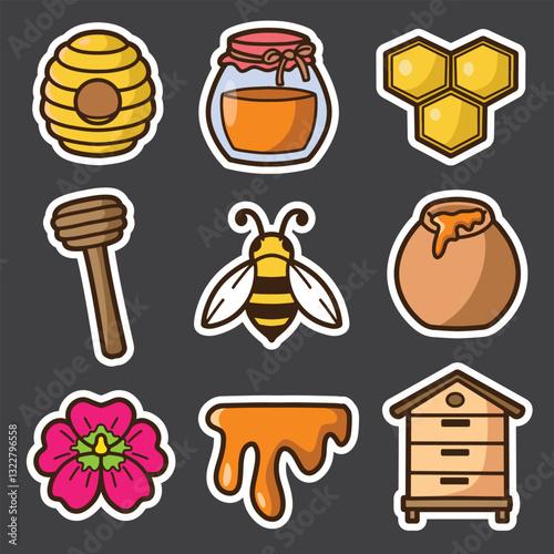 set of honey good for sticker, badge, element design, icon, etc