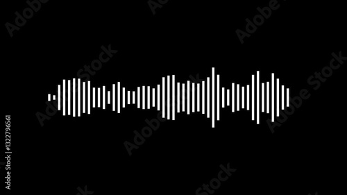 Abstract music waves oscillation. Futuristic sound wave visualization. wave form Audio. Isolated on transparent background. Digital interface element. Seamless loop