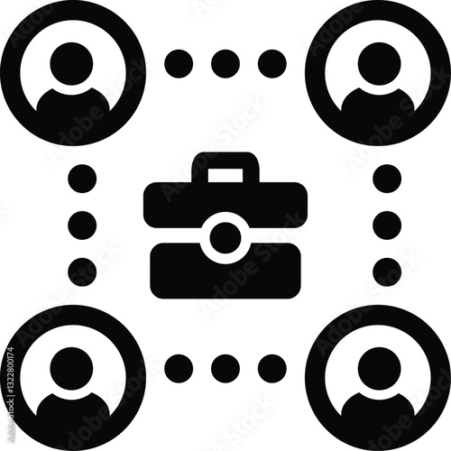 Business icon, Business team, meeting, partnership, startup, planning, company, management, profit and successful key icon, black color