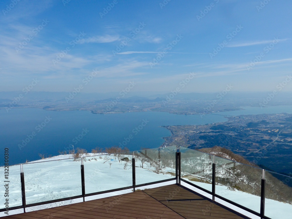 Obraz premium 日本のスキー場，びわ湖バレイ
