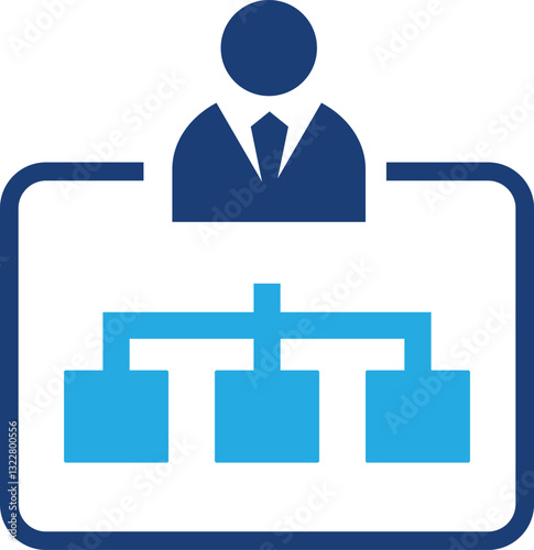 Business icon, Business team, meeting, partnership, startup, planning, company, management, profit and successful key icon, blue color