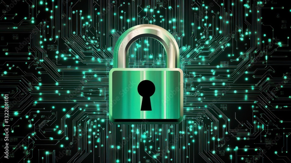 A Green Padlock Symbolizing Data Security and Information Protection A Green Padlock Symbolizing Data Security and Information Protection