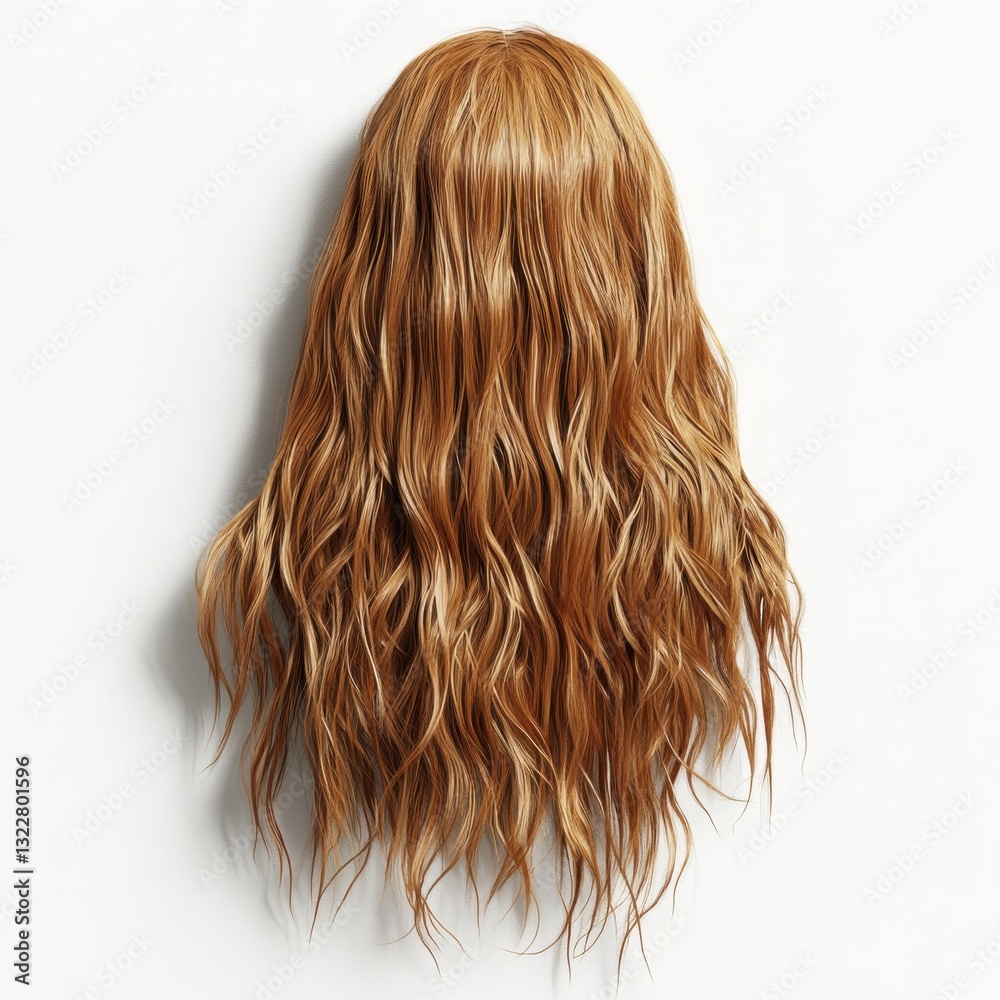 Naklejka premium Casual Beach Hair Styled with Soft Waves for a Relaxed Look