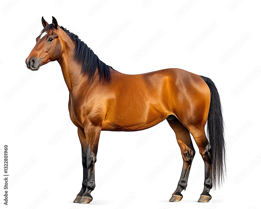 Obraz premium Horse Profile, Studio Shot, Isolated, for Animal Print