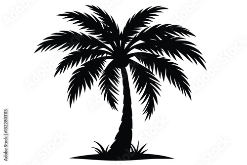 set of palm trees. palm vector. beach. palm logo. palm silhouette. sea. coconut trees. coconut trees vector 