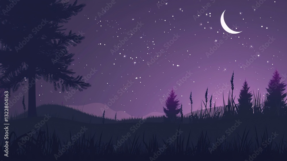 Naklejka premium _Night_sky_dark_galactic_background