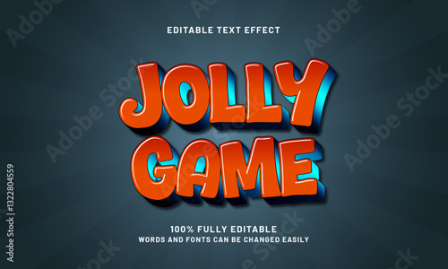 jolly game editable text effect with a game and kids text style