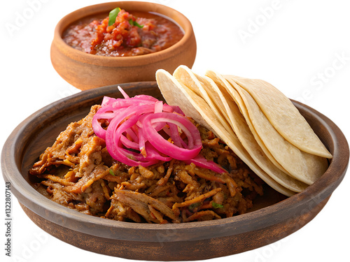 Cochinita Pibil is a flavorful, slow-cooked Mexican pork dish, seasoned with achiote and citrus. 