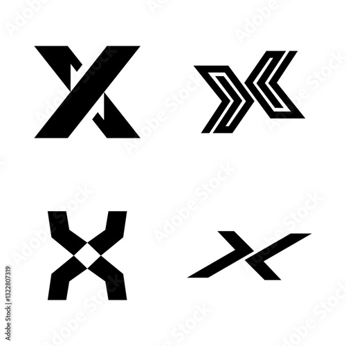 x letter logo icon design illustration