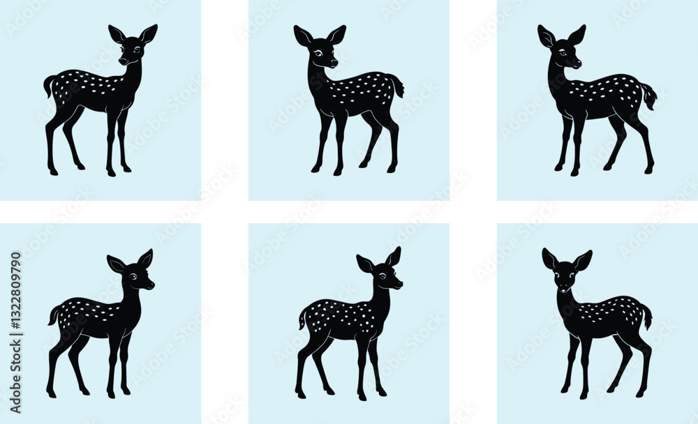 Obraz premium Fawn Silhouette vector