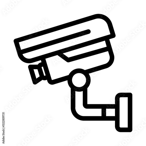   camera  CCTV  security  surveillance  monitoring  recording  watch  system  safety  crime Line Icon