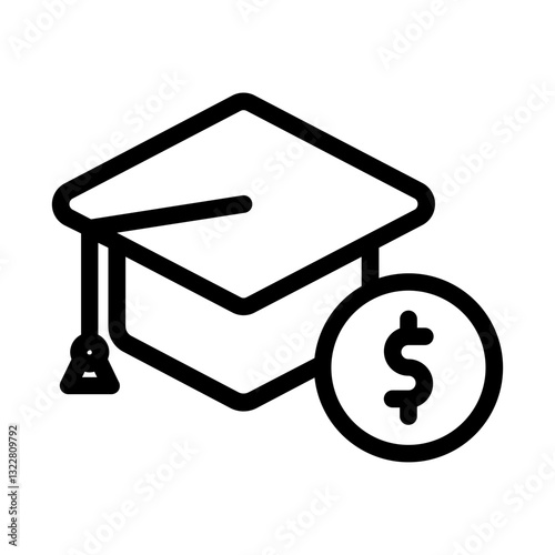   cost  education  finance  expense  tuition  learning  scholarship  school  fee  investment Line Icon