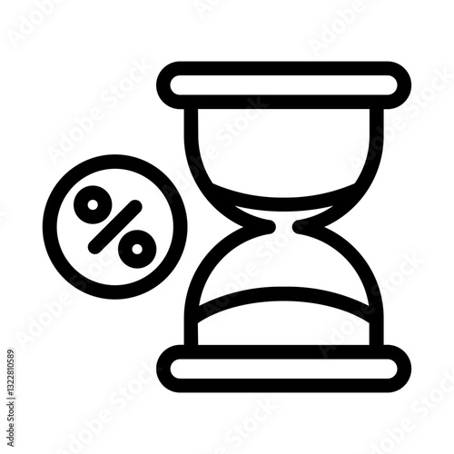   hourglass  percentage  time  finance  dead  clock  countdown  wait  delay  future Line Icon