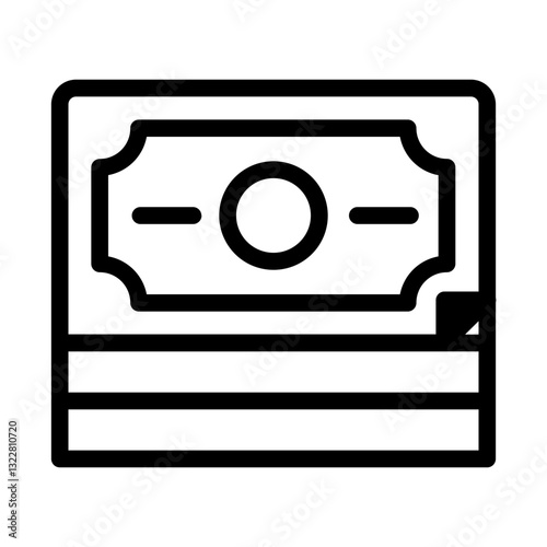   stack  cash  money  bills  finance  banking  transaction  currency  payment  wealth Line Icon
