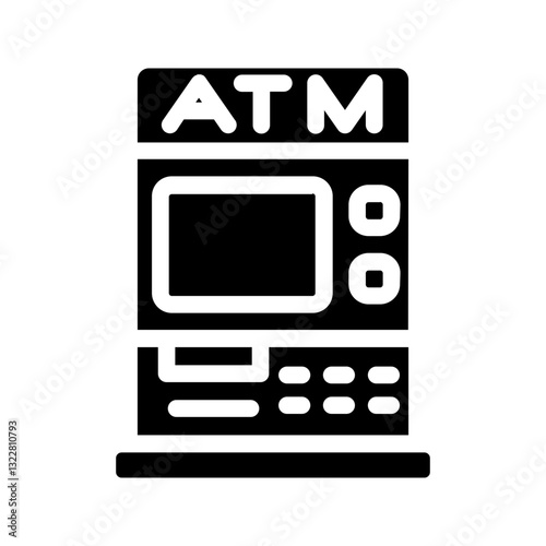   ATM  machine  withdrawal  cash  banking  finance  transaction  money  deposit  card Solid icon