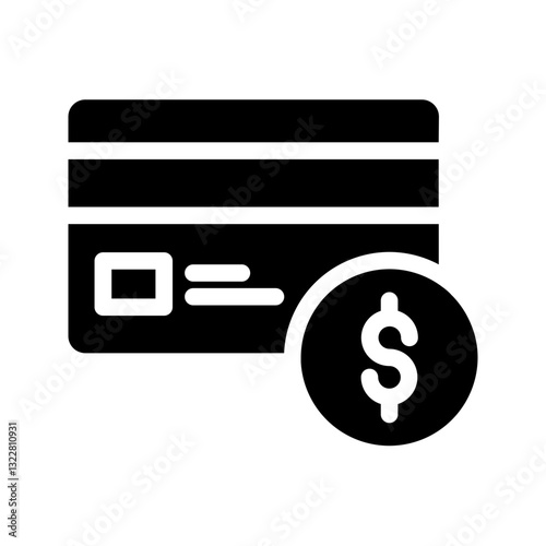   credit  card  dollar  payment  finance  money  banking  transaction  purchase  loan  balance Solid icon