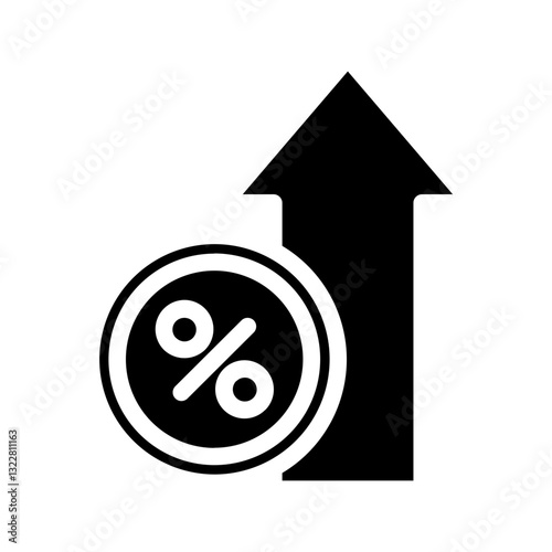   percentage  up  increase  finance  profit  economy  growth  rise  business  investment Solid icon