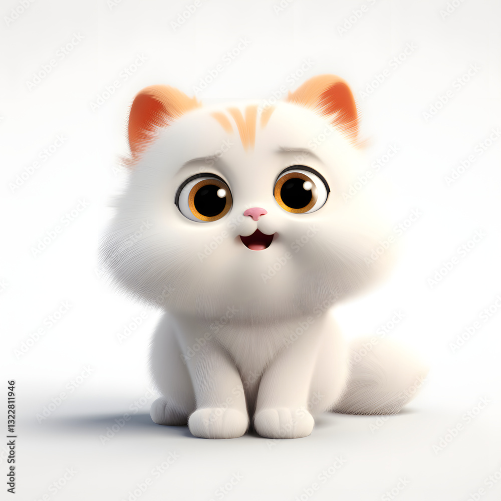Digital technology 3D cute cat icon Digital technology 3D cute cat icon