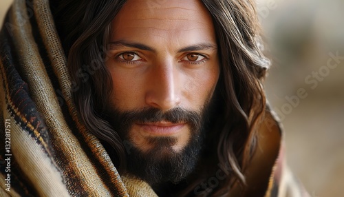 Jesus Portrait, Religious Figure, Close-up photo
