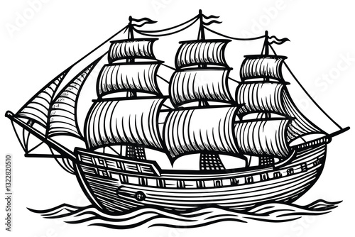 Ship Vector Ship Logo Design Pirate Ship Vector